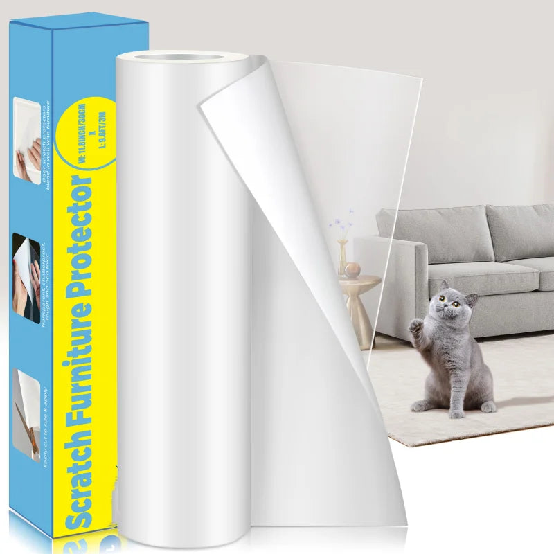 Cat Scratch Deterrent Tape Furniture Protectors from Cats Transparent Self-Adhesive Pet Training Tape for Sofa Furniture Sticker