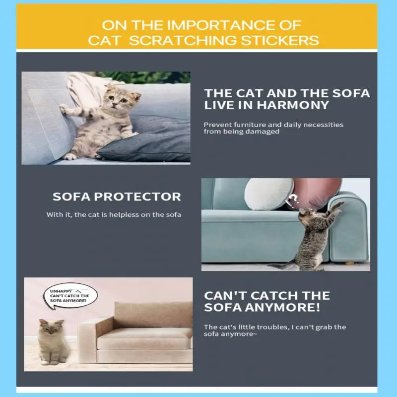 Cat Scratch Deterrent Tape Furniture Protectors from Cats Transparent Self-Adhesive Pet Training Tape for Sofa Furniture Sticker